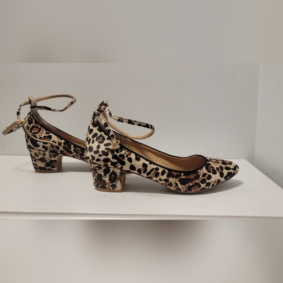 Leather Calf Hair, Pilcro & The Letterpress Women's  Cheeta Print, Strappy Heels - Picture 4 of 13